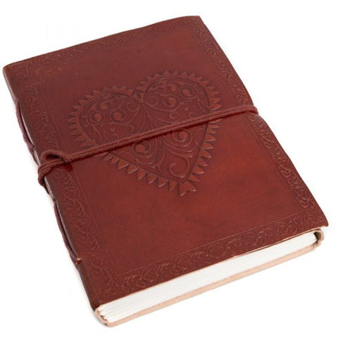 Handmade Leather Notebook Heart (17.5 x 13 cm)