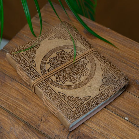 Handmade Mandala Leather Notebook (17.5 x 13 cm)