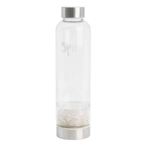 Spiru Gemstone Water Bottle Rock Crystal – 400 ml