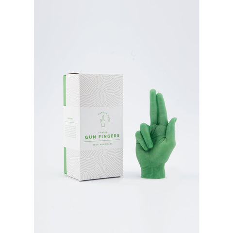 Gun Fingers Candle Green