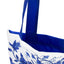 Cotton Tote Bag with lining, Delft Blue birds