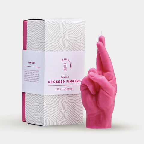 Crossed Fingers Candle Pink