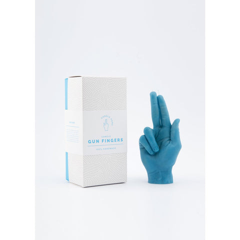 Gun Fingers Candle Blue