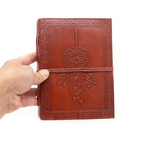 Handmade Leather Notebook Dreamcatcher (17.5 x 13 cm)