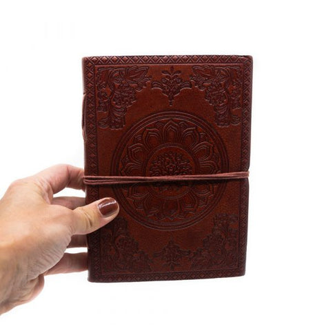 Handmade Leather Notebook Lotus OHM (17.5 x 13 cm)