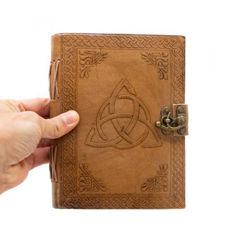 Handmade Leather Notebook with Endless Knot (17.5 x 13 cm)