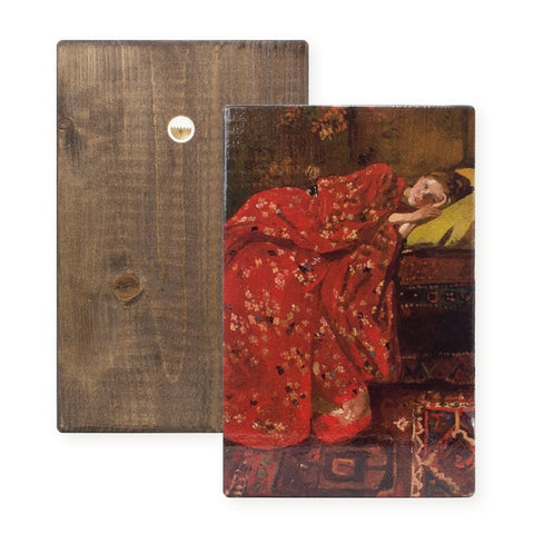 Masters-on-wood, Breitner, Girl in red kimono, 300 x 195 mm