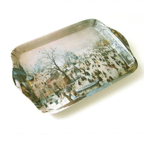 Mini serving tray, 21 x 14 cm, Winter landscape, Avercamp