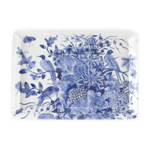 Mini tray, 21 x 14 cm, Delft blue birds