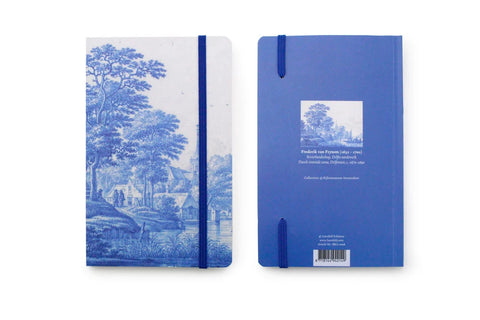 Softcover Notebook, Dutch Riverside Scene Delft Blue