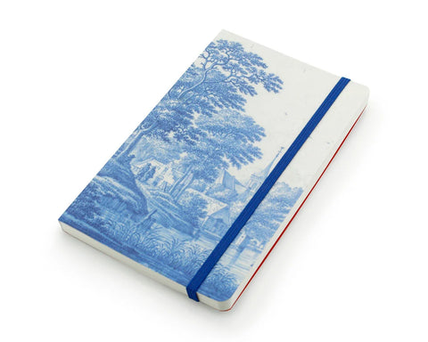 Softcover Notebook, Dutch Riverside Scene Delft Blue