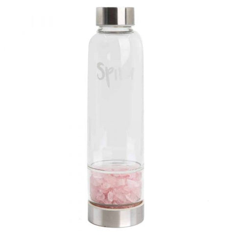 Spiru Gemstone Rose Quartz Water Bottle – 400 ml